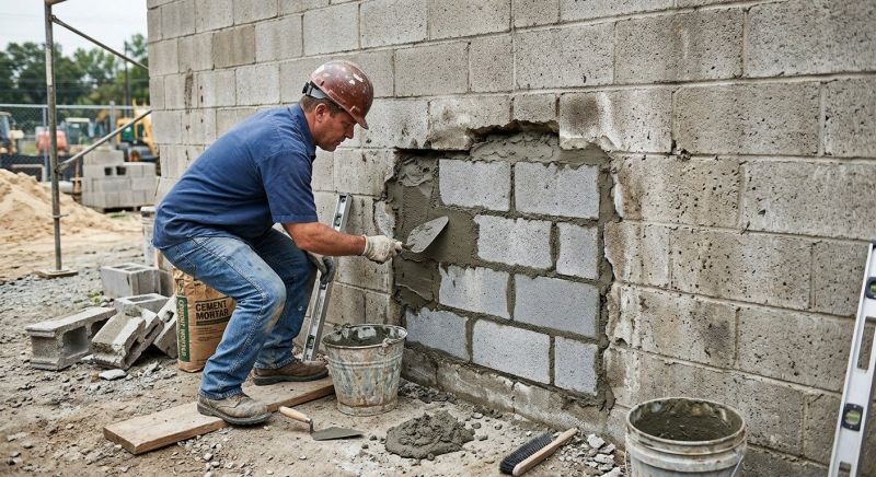 Cinder Block Wall Repair in Hernando, FL